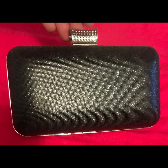 CHARCOAL&RHINESTONE CLUTCH WITH REMOVABLE STRAP - Picture 4 of 4